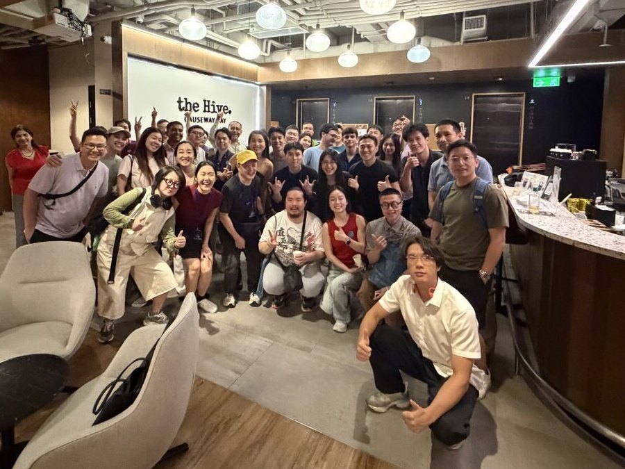 Late group photo from the Lunatechs AI video event at The Hive Causeway Bay